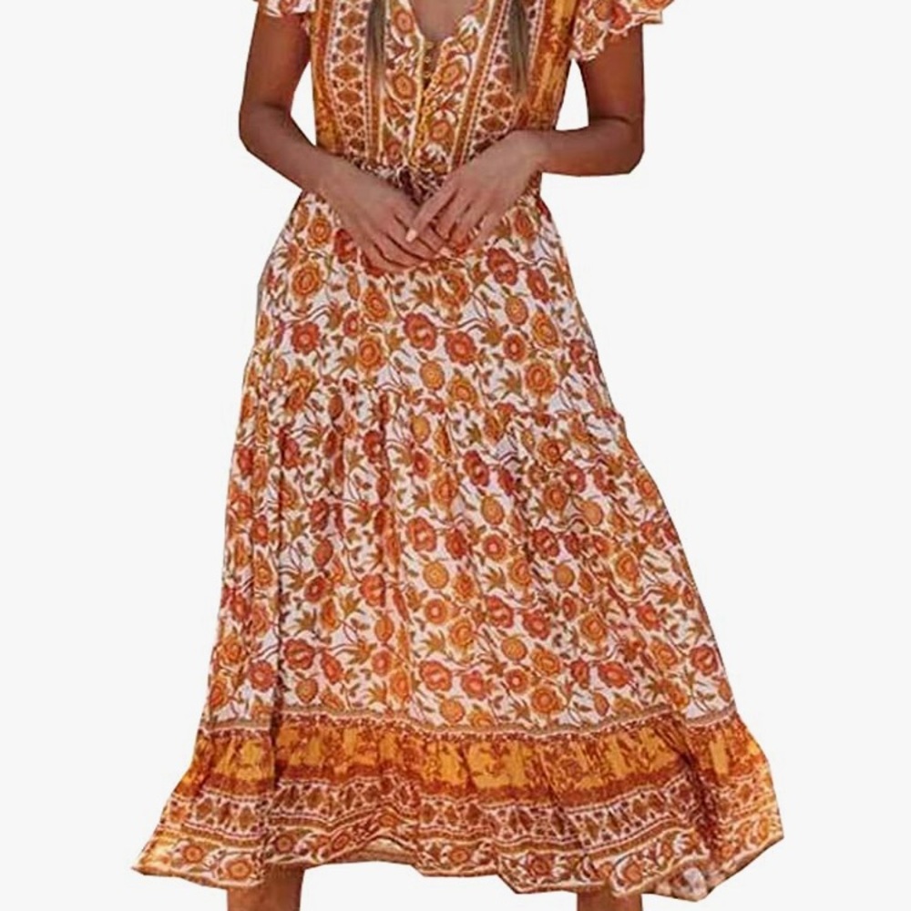 Cotton Floral Maxi Dress